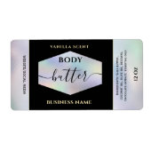 Elegante holografische script body butter etiket (Voorkant)