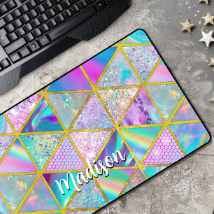 Elegante holografische trendy faux goud geometrisc bureaumat