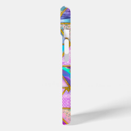 Elegante holografische trendy faux goud geometrisc Case-Mate iPhone case (Achterkant / Links)