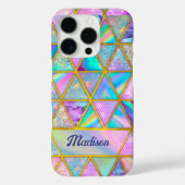 Elegante holografische trendy faux goud geometrisc Case-Mate iPhone case (Achterkant)