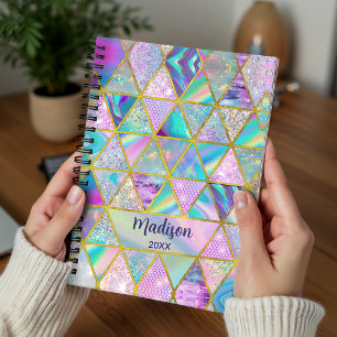 Elegante holografische trendy nepgouden geometrisc planner