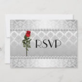 Elegante Hommaga Huwelijk Zilveren Bruiloft RSVP Kaart (Voorkant)