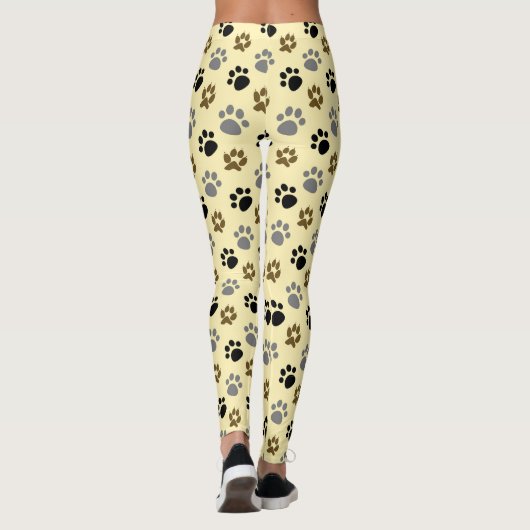 Elegante hond huisdier poten crème leggings (Achterkant)