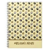 Elegante hond huisdier poten crème notitieboek (Voorkant)
