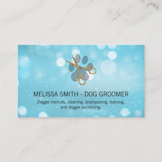 Elegante hondentrimmer | Blue Boke Visitekaartje (Voorkant)