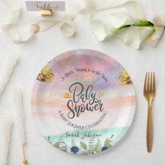 Elegante honingbij baby shower feest decoratie bal papieren bordje