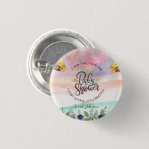 Elegante honingbij baby shower feest decoratie bal ronde button 3,2 cm