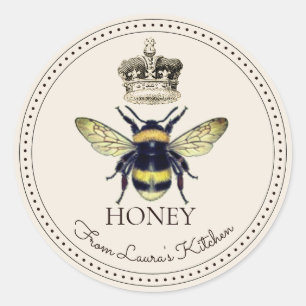 Elegante honingbij ronde sticker