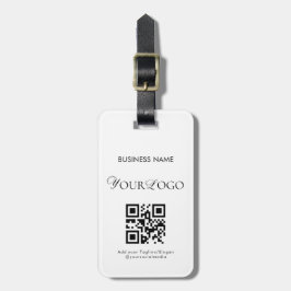 Elegante Horizontale Douanebedrijf Logo QR Code Bagagelabel