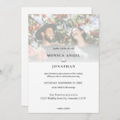 Elegante horizontale fotobruiloft kaart (Voorkant / Achterkant)