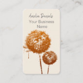 Élégante horloge Dandelion sur Carte de visite crè (Devant)