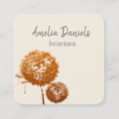 Élégante horloge Dandelion sur Carte de visite crè (Devant)