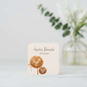 Élégante horloge Dandelion sur Carte de visite crè (Debout devant)