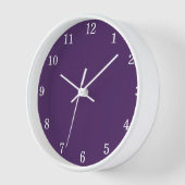 Élégante horloge minimaliste violet foncé (Angle)