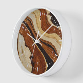 Élégante horloge murale Brown Abstraite (Angle)