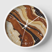 Élégante horloge murale Brown Abstraite (Recto)