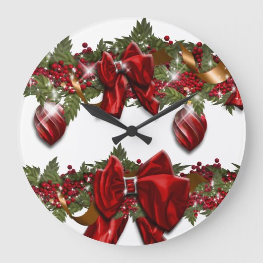 Elégante horloge murale de Noël PERSONNALISER (Recto)