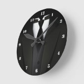 Élégante horloge murale noire pour hommes (Angle)