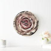 Elégante horloge murale rose vintage (Maison)