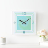 Élégante horloge murale verte à la menthe et à l'a (Maison)