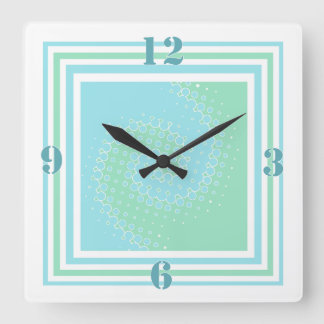 Élégante horloge murale verte à la menthe et à l'a
