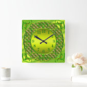 Élégante horloge murale verte de chaux (Maison)