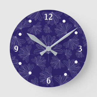 Elégante horloge ronde bleu et blanc moderne