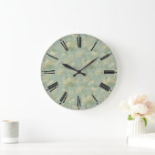 Élégante horloge Vintage verte Rose Florale (Maison)