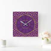 Élégante horloge violette et Mur or (Maison)