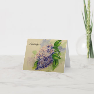 Elegante hortensia bedankkaart