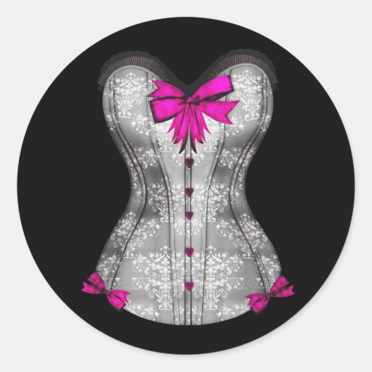 Elegante Hot Pink Corset Stickers (Voorkant)