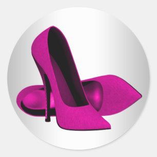 Elegante Hot Pink High Heel Schoen Stickers
