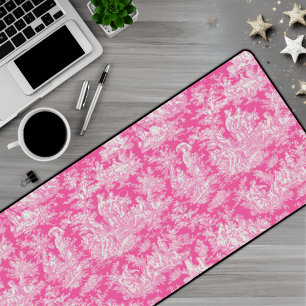 Elegante  hot pink toile de jouy bureaumat
