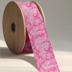 Elegante hot pink toile de jouy lint