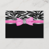 Elegante Hot Pink Zebra Visitekaartjes (Achterkant)