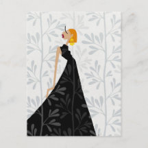 Elegante Houding Glam Mode Kunstansichtkaart