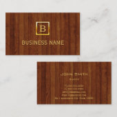 Elegante Hout van het Monogram van de bakkerij het Visitekaartje (Voorkant / Achterkant)