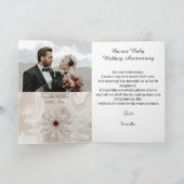 Elegante Houten 40e Huwelijksverjaardag Kaart (Binnen)