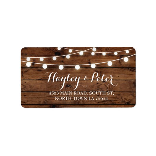 Elegante Houten Adresetiketten Stickers Lichten (Voorkant)