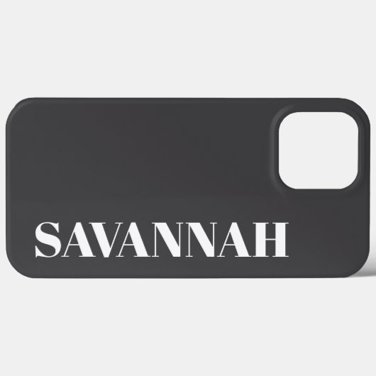 Elegante houtskool gepersonaliseerde naam eenvoudi Case-Mate iPhone case (Achterkant (horizontaal))