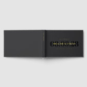 Elegante houtskool gouden typografie bruiloft gastenboek (Volledig)