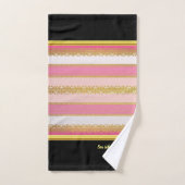 Élégante huile d'or avec chauve-souris rose et bla (Serviette à main)