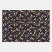 Élégante huile d'or sur violet : Papier de vacance (Devant 3)