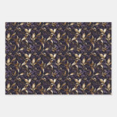 Élégante huile d'or sur violet : Papier de vacance (Devant 2)