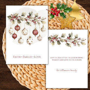 Elegante Hulstak en Sieraden Kerstkaart Kaart