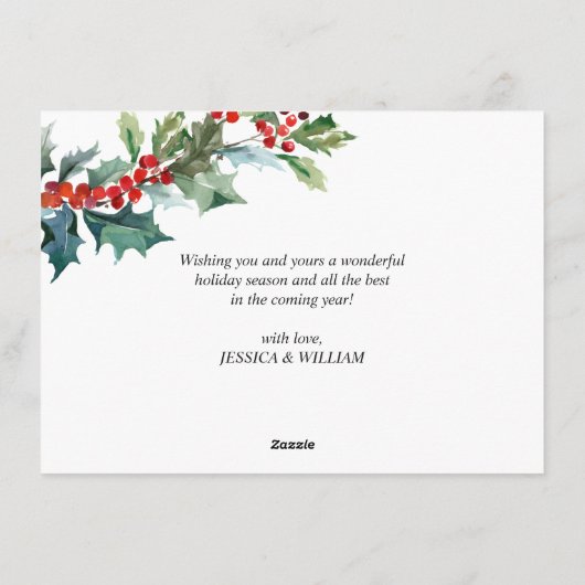 Elegante Hulstak Kerstdag Mistletoe Groet Feestdagenkaart (Achterkant)