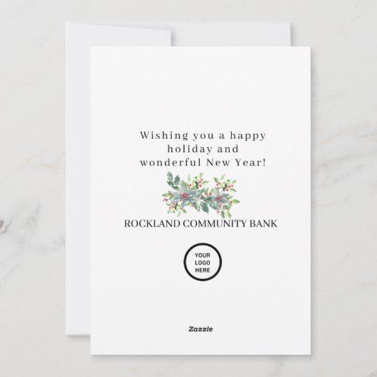 Elegante hulstbesjes Niet-foto 2024 Zakelijk  Feestdagenkaart (Achterkant)