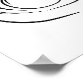 Elegante Hummingbird en Flower Line Art Wall Poster (Hoek)