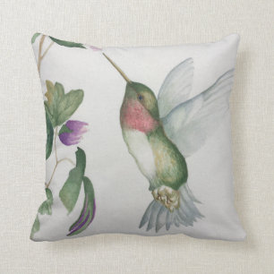 Elegante Hummingbird Tuin Aquarel Kussen