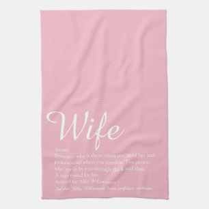 Elegante Huwelijk Definitie Script Roze Leuk voor Theedoek